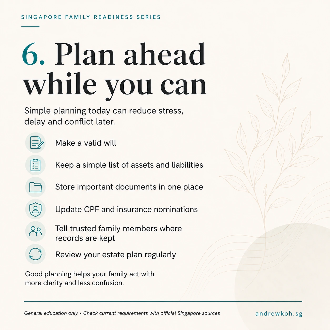 Plan ahead estate readiness Singapore slide