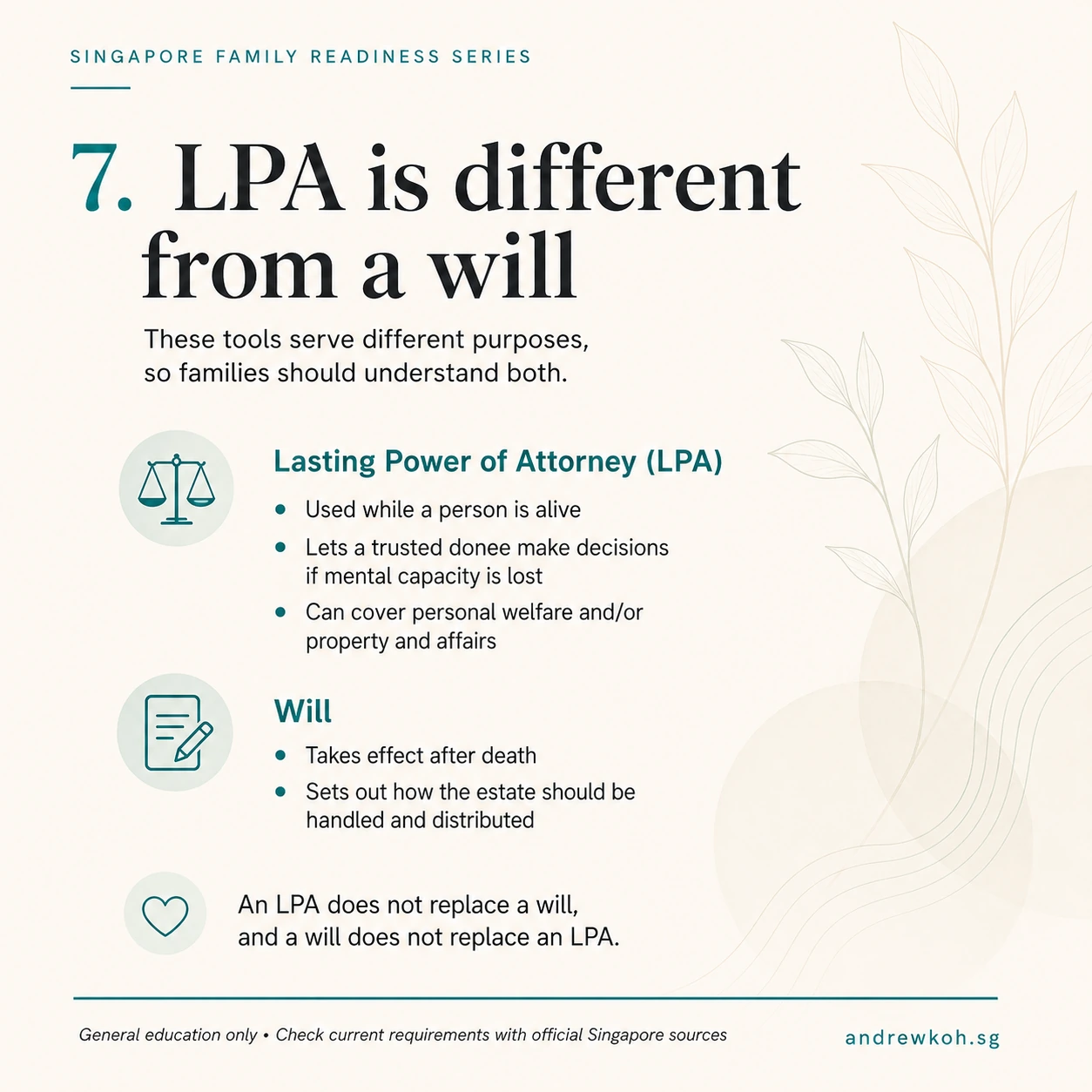 LPA different from will Singapore slide