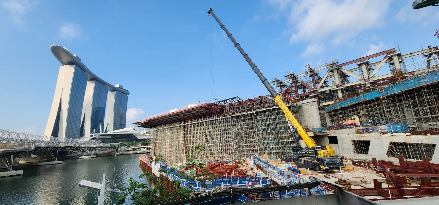 NS Square under construction beside Marina Bay Sands