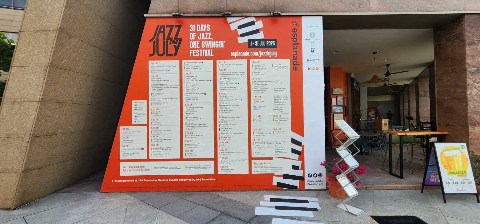 Jazz in July 2026 festival programme at Esplanade