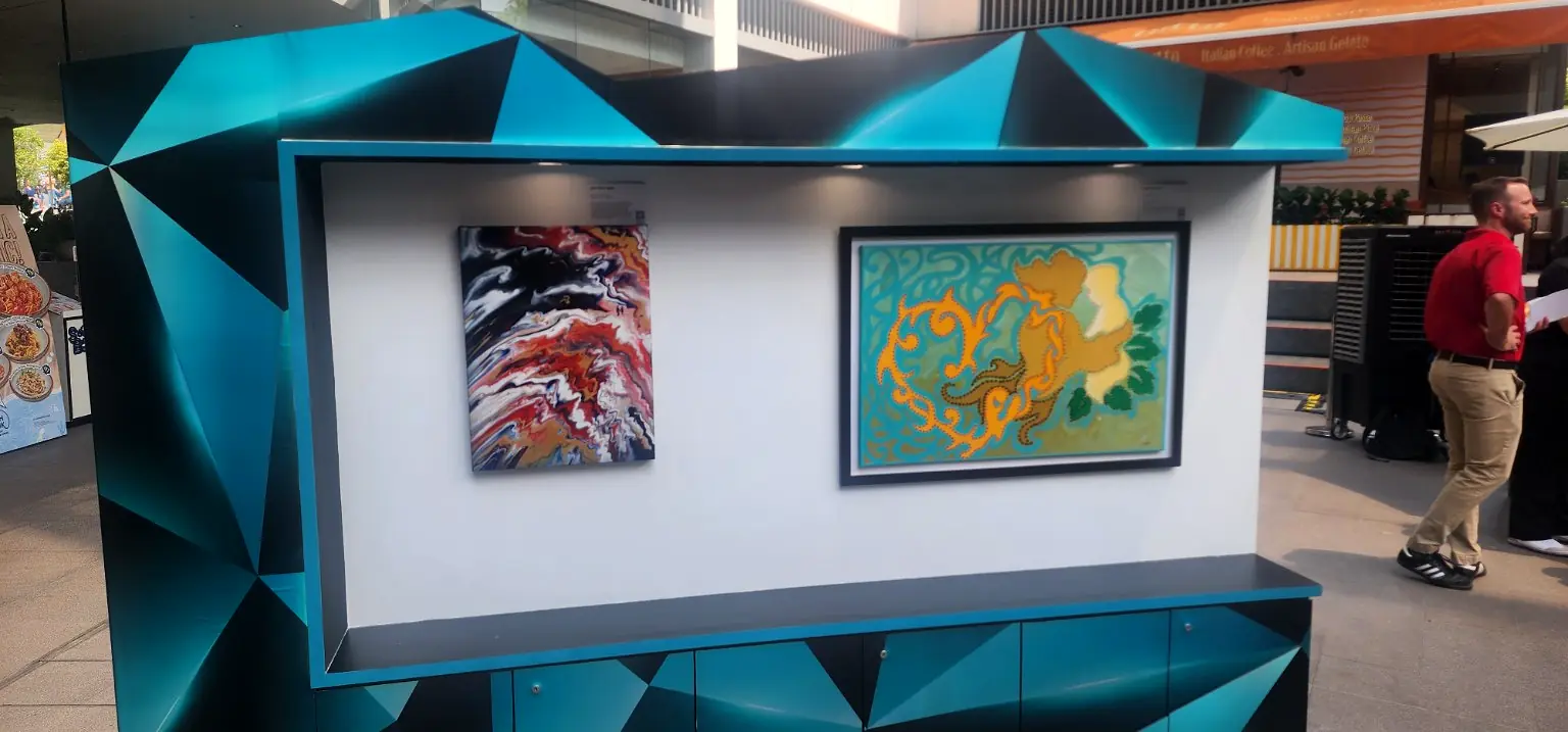 Yellow Ribbon framed artworks about reflection and expression